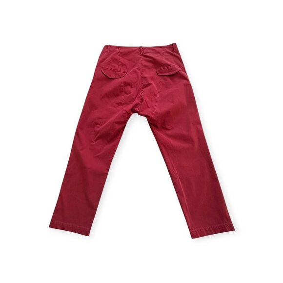Nili Lotan Paris Drop Crotch Cropped Pants, ‎ Size 10, Red - Picture 6 of 12